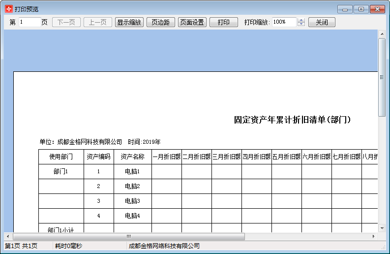固定资产年累计折旧清单(部门)1-2